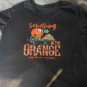 SHEIN Black Tee with Orange Graphic